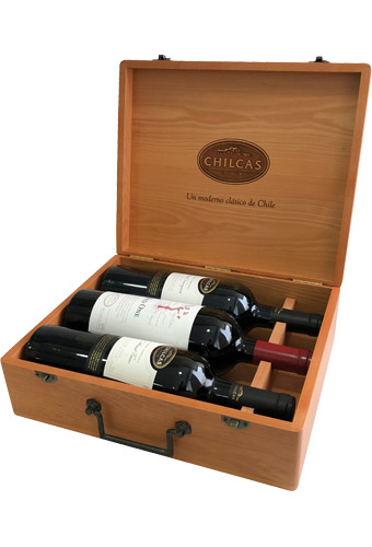 Chilcas Pack Premium 1 S/Vineyard Cab.franc + 1 S/Vineyard Cab.sauv. + 1 Red One En Caja De Madera