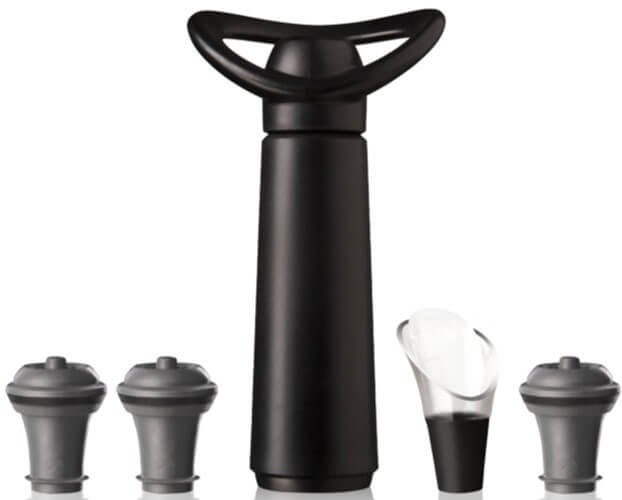 Set De Vinos (1 Bomba, 3 Tapones, 1 Corta Gota) Vacuvin