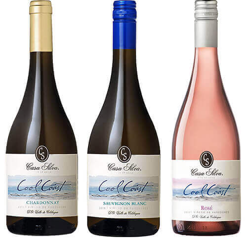 Pack Casa Silva Cool Coast 1 Sauvignon Blanc + 1 Chardonnay + 1 Rose